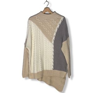 Colour Block Knit Crewneck Sweater